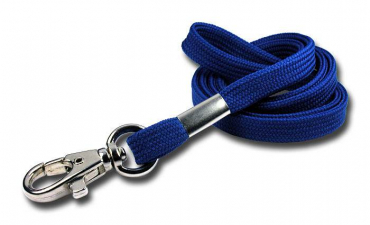 Image Umhängeband / Lanyards Schlüsselanhänger aus weichem Polyester mit drehbaren Karabinerhaken, Farbe: dunkel blau - 10 Bänder