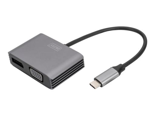 DIGITUS USB-C 4K 2in1 DisplayPort + VGA Grafik-Adapter
