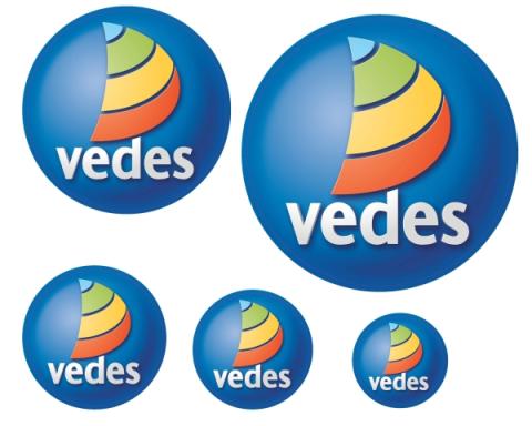 5 Bögen VEDES Aufkleber 5 Größen