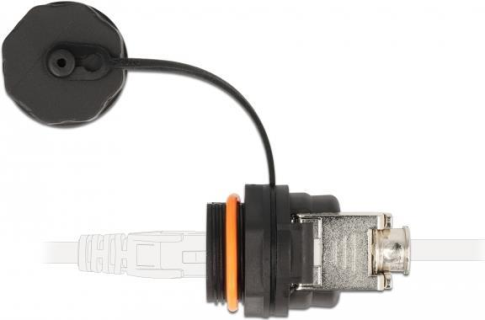 DELOCK Kabelverbinder RJ45 Buchse zu Cat.6A LSA mit Verschlusskappe wasserfest