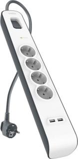 BELKIN Steckdosenleiste 4-fach + 2xUSB-A, 2m Kabel  BSV401vf2M-V2