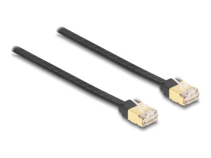 DELOCK RJ45 Aufrollkabel Cat.6A STP 1,5 m schwarz / gelb