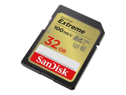 SANDISK Extreme 32 GB SDHC Speicherkarte 2022 (bis zu 100MB/s, Cl10, U3, V30)