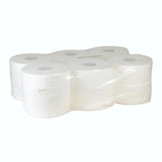 Papierhandtücher Rollenhandtücher Außenabrollung 2-lagig, Zellulose weiß, 100 m | 6 Rollen passend für Spender: CWS Rollenpapierspender Edelstahl Typ 743 und 744