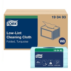 Tork Reinigungstuch/Vliestuch, gefaltet, Türkis, 1-lagig, | 600 Stück/Karton fusselarm, Vlies