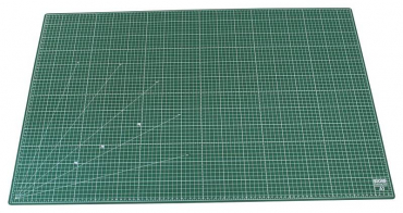 Schneidematte / Schneideunterlage / Bastelunterlage, A1, selbstheilend, aus 3 Schichten, mit Raster auf Vorder- und Rückseite, beidseitig benutzbar, Farbe: grün, 1 Stück