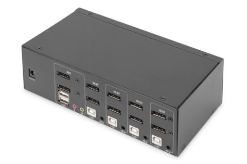 DIGITUS KVM Switch, 4 Port, Dual Display, 4K, DisplayPort