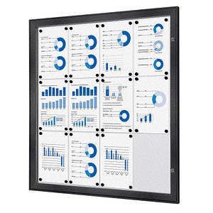 Showdown® Displays Schaukasten grau 12x DIN A4