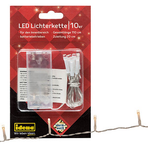 Idena 10er LED Lichterkette transparent 110,0 cm