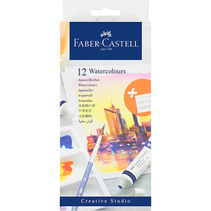 12 FABER-CASTELL Aquarellfarben farbsortiert 12 x 9,0 ml
