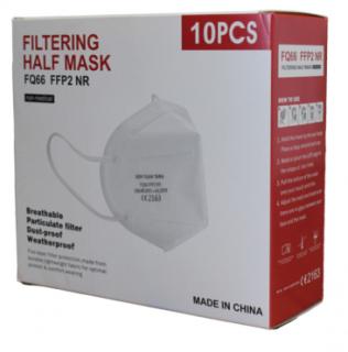 Mund-Nasenschutz Atemschutzmaske faltbar Schutzstufe FFP2 - Pack a 10 Stück