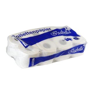 Toilettenpapier 3-lagig, 250 Blatt/Rolle, Zellstoff geprägt | 72 Rollen/Sack 8 Rollen/Pack | 9 Pack/Sack