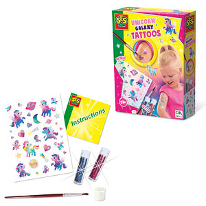 SES Creative® Klebetattoo-Set Galaxy Einhorn verschiedene Motive