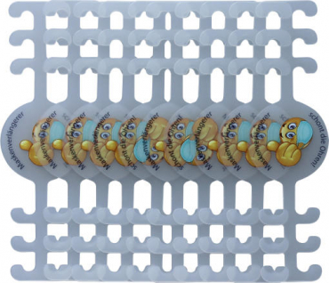 Maskenverlängerer / Maskenverlängerung / Ohrenschoner für Kinder und Erwachsene, mit Aufdruck, aus transparentem PP - 10 Stück