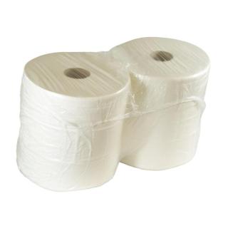 Toilettenpapier Großrolle 2-lagig, Zellulose weiß, 300 m, perforiert | 6 Rollen/Sack 