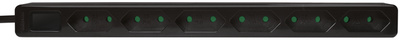 LOGILINK LPS231B Steckdosenleiste ohne Schalter 6fach Schwarz Eurostecker