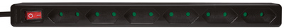 LOGILINK LPS232B Steckdosenleiste mit Schalter 6fach Schwarz Eurostecker