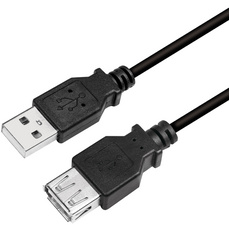 LOGILINK CU0011B USB 2.0 Verlängerungskabel USB A Stecker / USB A Buchse, schwa