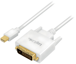 LOGILINK Mini DisplayPort-Kabel DP 1.2 zu DVI, weiß 1,8m