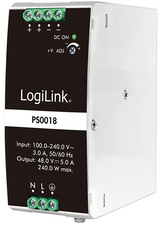 LogiLink Hutschienen-Netzteil, 240 Watt, 48 Volt, weiß