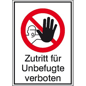 SafetyMarking® Verbotsschild Zutritt für Unbefugte verboten rechteckig 26,2 x 37,1 cm