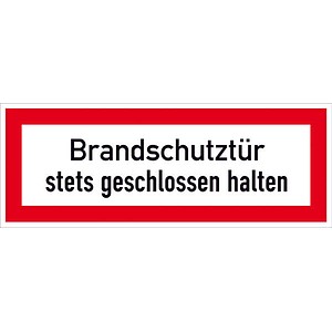 SafetyMarking® Brandschutzaufkleber Brandschutztür stets geschlossen halten rechteckig 29,7 x 10,5 cm