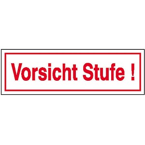 SafetyMarking® Hinweisaufkleber Vorsicht Stufe! rechteckig 25,0 x 7,0 cm