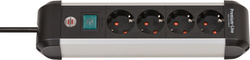 brennenstuhl Premium-Alu-Line 4-fach Steckdosenleiste mit Schalter 1,8 m schwarz
