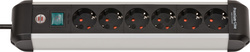 brennenstuhl Premium-Alu-Line 6-fach Steckdosenleiste mit Schalter 3,0 m schwarz
