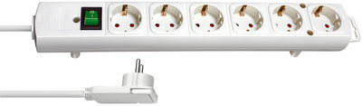 BRENNENSTUHL Steckdosenleiste mit Schalter Weiß Flachstecker Brennenstuhl 11533