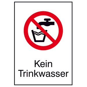 SafetyMarking® Verbotsaufkleber Kein Trinkwasser rechteckig 10,5 x 14,8 cm