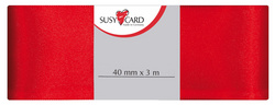 SUSY CARD Geschenkband "Doppelsatin", 40 mm x 3 m, rot