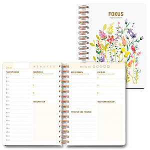 LUMA Notizbuch MyJourney Tageszielbuch Wildblumen DIN A5 blanko, mehrfarbig Hardcover 100 Seiten