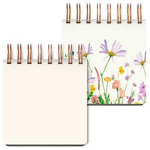 LUMA Notizbuch Mini Blumen ca. DIN A6 blanko, mehrfarbig Hardcover 100 Seiten