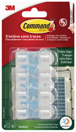 3M Command Outdoor Kabel-Clip, transparent, Größe: S