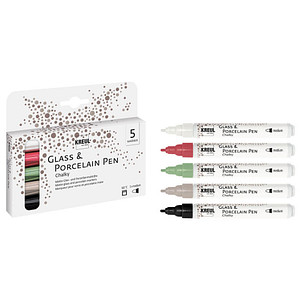 KREUL Glass & Porcelain Pen Chalky, 5er-Set