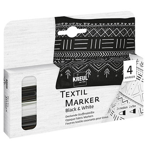 KREUL Textilmarker OPAK, Black & White 4er-Set