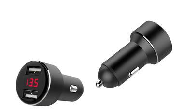IWH USB KFZ-Ladegerät mit Spannungsanzeige, 2x USB-A