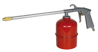 BRÜDER MANNESMANN Sprüh-Pistole, mit Stahlbehälter, rot mt Stecktülle für Druck
