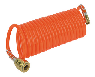 BRÜDER MANNESMANN Druckluft-Spiralschlauch 4,5m, aus Rislan mit Stecktülle für 