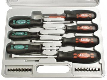 BRÜDER MANNESMANN Werkstatt Schraubendreher-Set 21teilig Schlitz, Kreuzschlitz 