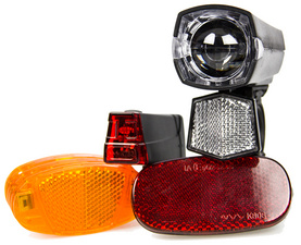 FISCHER Fahrrad-Aufrüstset, batteriebetrieben, 7-teilig