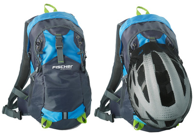 FISCHER Rucksack mit Helmnetz, blau / grau