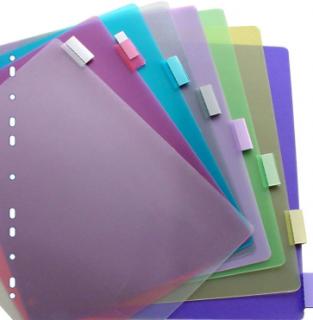 Überbreite Register mit 6 Taben A4 transparent farbig - 10 Register