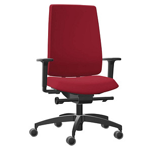 Dauphin Bürostuhl Indeed operator Stoff rot, Gestell schwarz