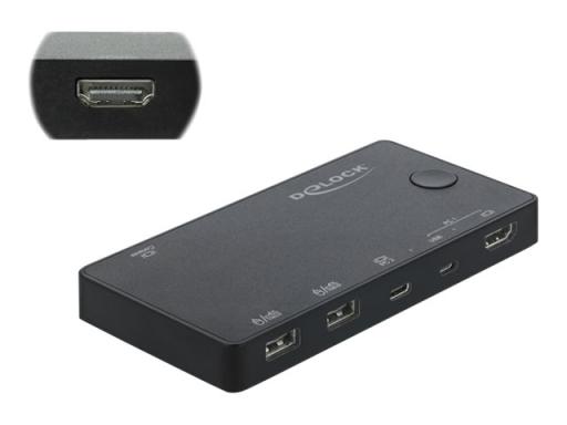 DELOCK HDMI / USB-C KVM Switch 4K 60 Hz mit USB 2.0