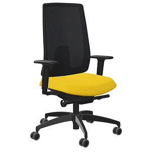 Dauphin Bürostuhl Indeed mesh Stoff gelb, Gestell schwarz