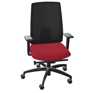 Dauphin Bürostuhl Indeed mesh Stoff rot, Gestell schwarz
