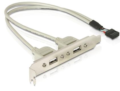DELOCK Slotblech intern USB 5pin zu 2x USB2.0 extern