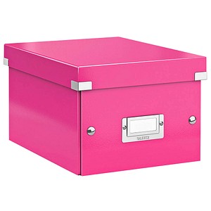 LEITZ Ablagebox Click und Store WOW, DIN A5, pink Hartpappe mit PP-Folie, Aufba